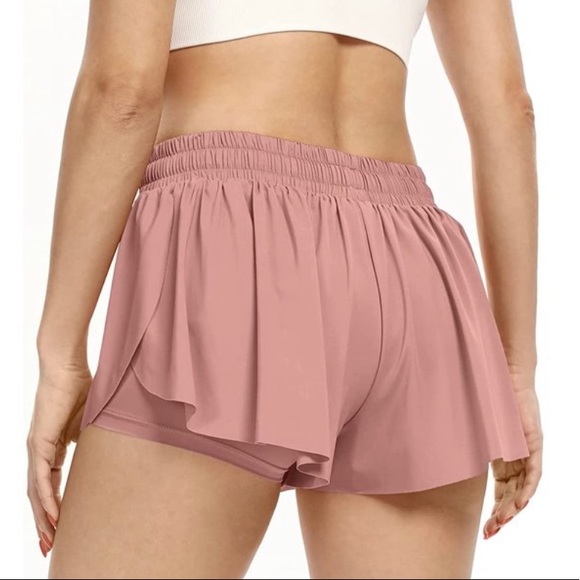 Inflachi Elastic Waist Drawstring Athletic Skort - Picture 2 of 9